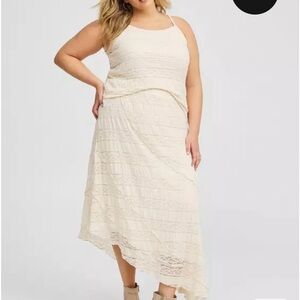Torrid Cream Lace Cami & Skirt Set 2X *Boho*